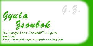 gyula zsombok business card